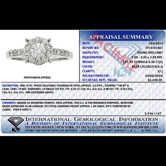 SOLD IGI certified Diamond halo ring - Picture 7 of 7